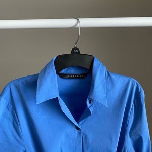 Vintage Zara women blue long sleeve dress